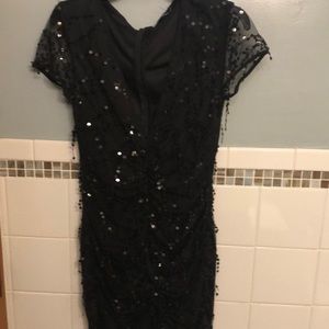 Womens black cocktail sequins dress. So cute after 6 dress.